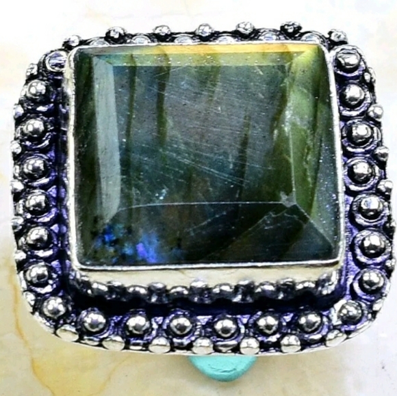 Shablool Silver Jewelry Design Jewelry - Labradorite ~ Handcrafted 925SS Ring 8